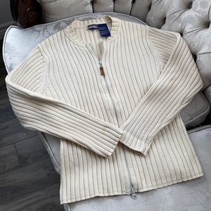 B. U. M. Equipment Vintage 100% Cotton Zip Up Sweater